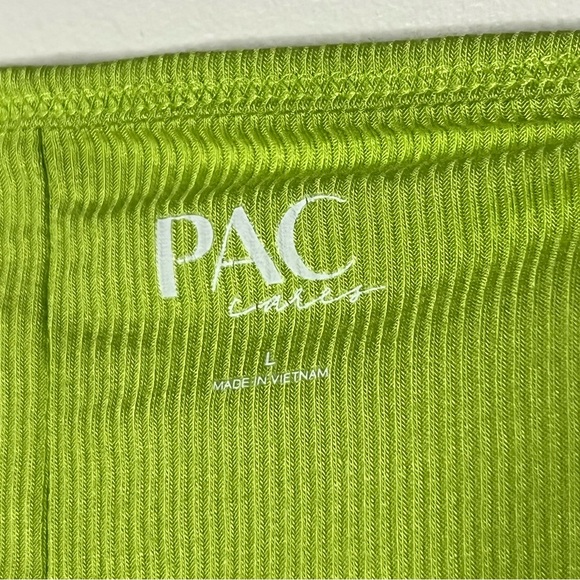 PacSun Neon Green Size Large Soft Tie Lace Up Front Cropped Tank Top Sleeveless - Picture 3 of 6